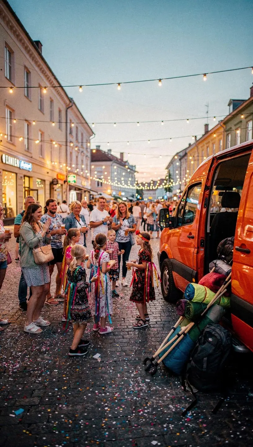A family enjoying a picnic by a serene lake, surrounded by nature in Latvia.
